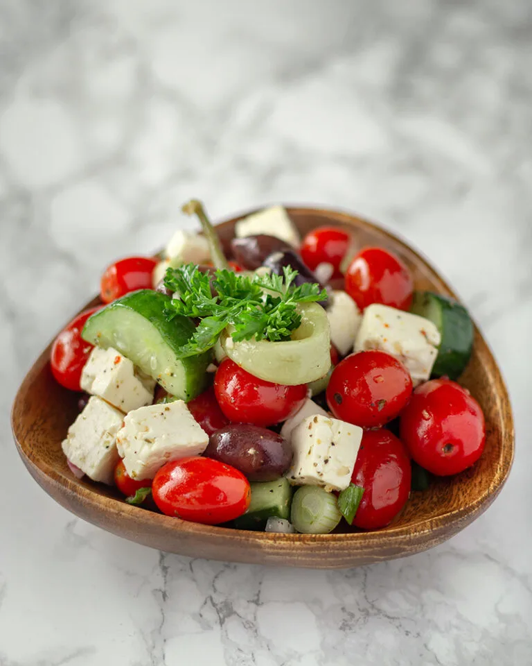 Lebanese salad Ottawa with fresh tomatoes, cucumber, feta and mint